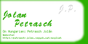jolan petrasch business card